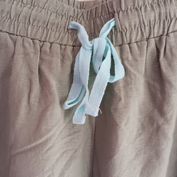Women's Tribal Linen Blend Ankle Wide Leg Draw String Pant Size P/S NWT - Picture 4 of 9